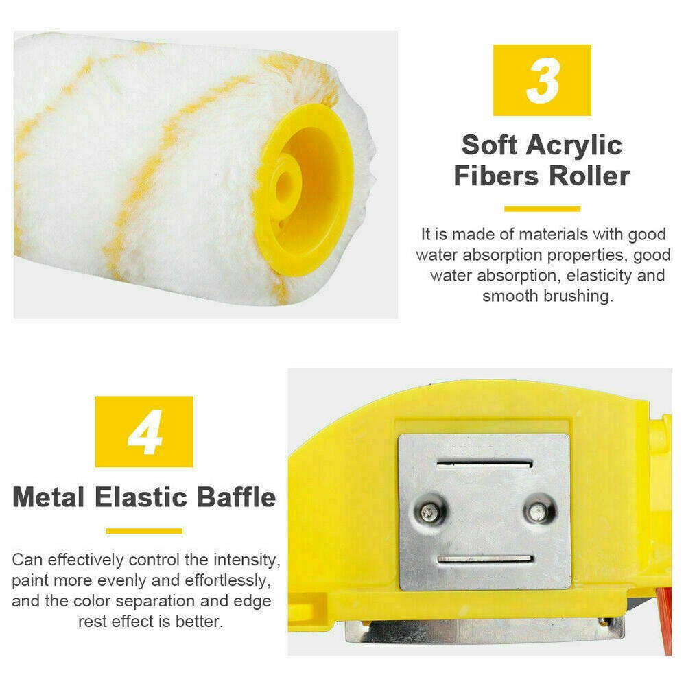 Multifunctional Clean-Cut Paint Edger Roller Brush Safe Tool Wall Corner Ceiling