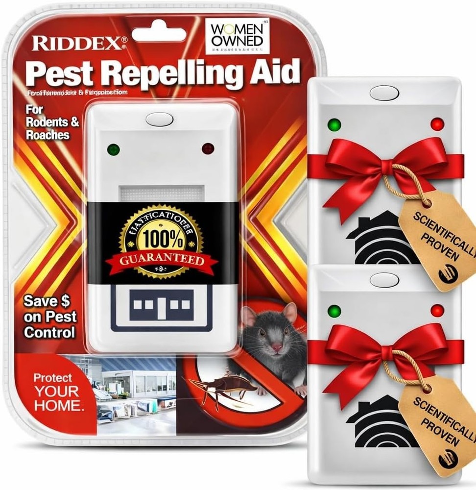 Plug-in Pest Repeller 2-Pack White, Safe & Silent Electromagnetic Waves