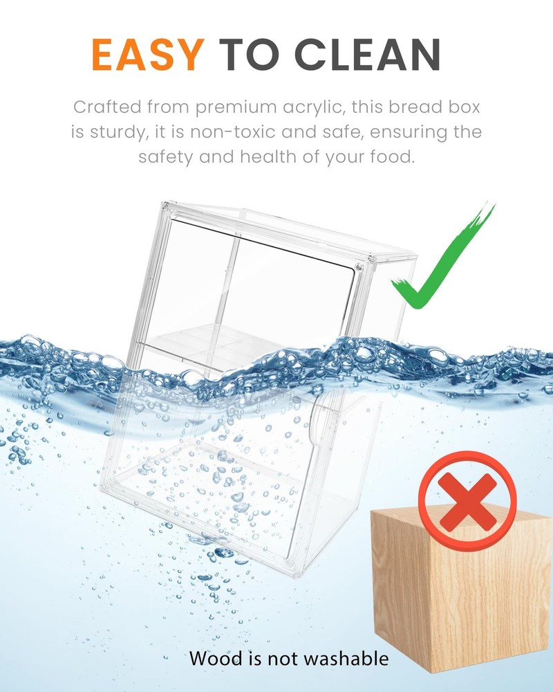 Bread Box,Large Bread Boxs for Kitchen Countertop - 4 Layers Adjustable Bread...