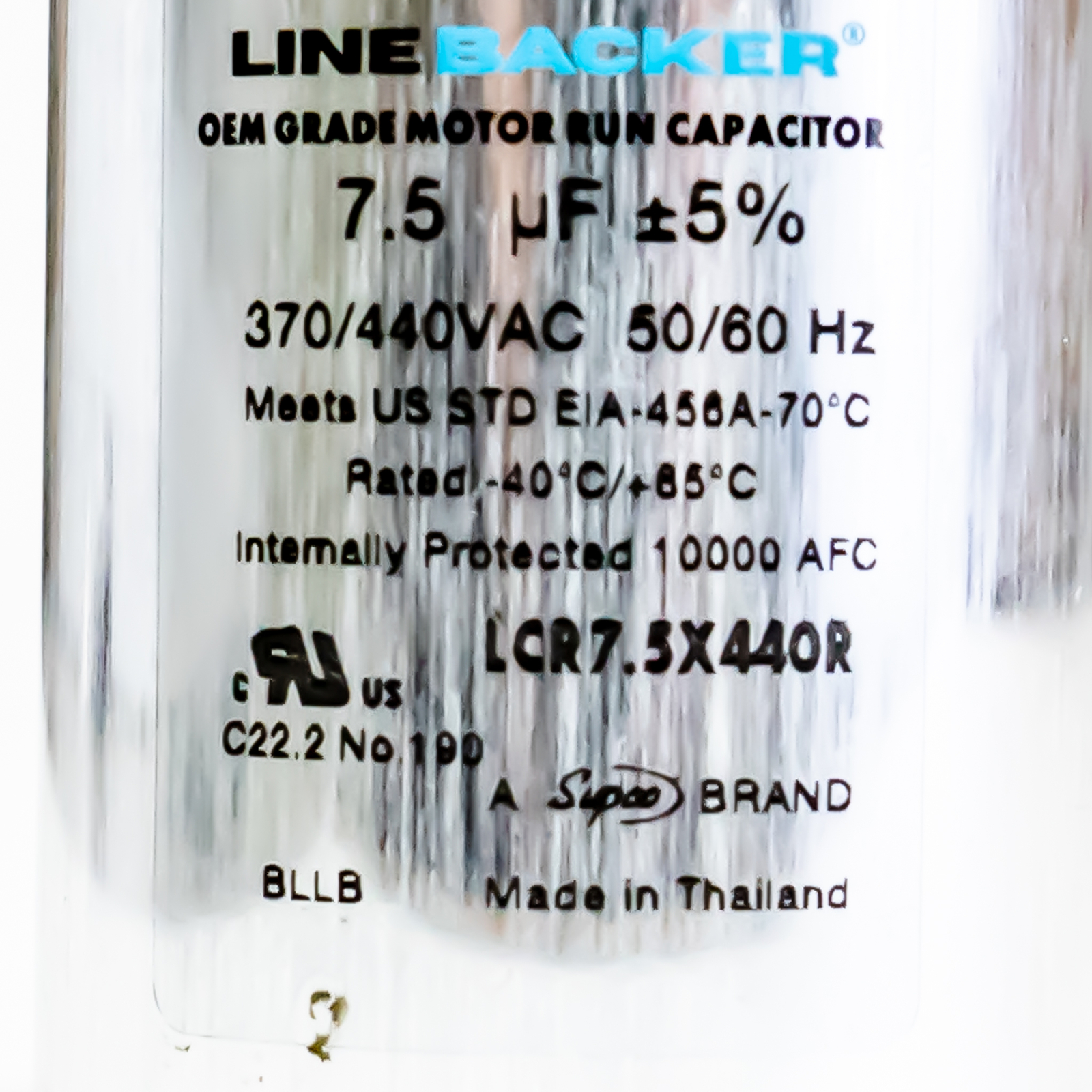 Supco Capacitor Round Run 7.5 uf mfd 370/440 Volts for HVAC Motors