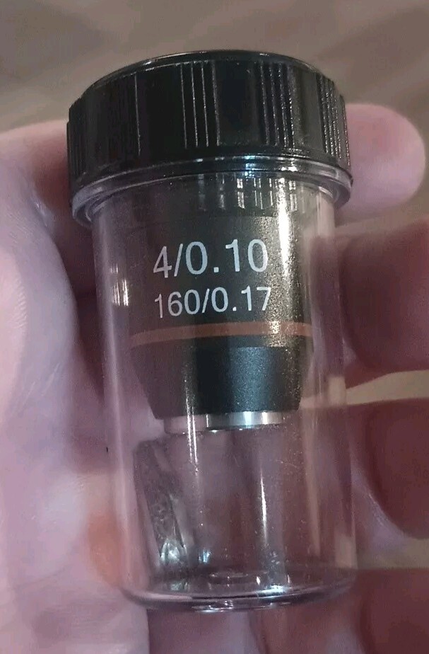 Achromatic Microscope Objective 4X Lens 20.2mm Interface Thread Standard RMS