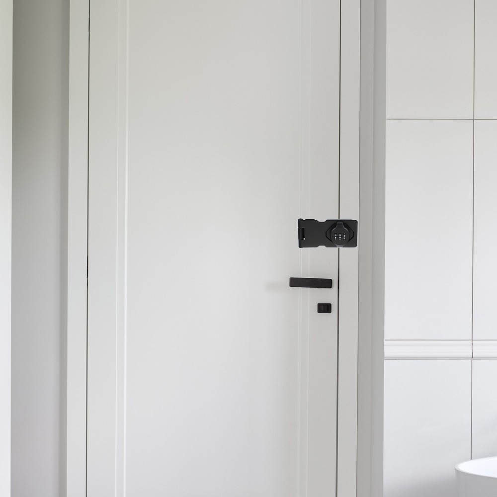 4.5" Combination Rotary Hasp Latch Lock 3-Digit Password Cabinet Gray