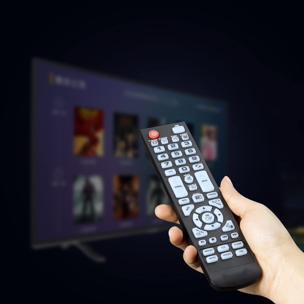 Replacement Remote Control Fit for All Element TV 100 Series E1AC19N Black