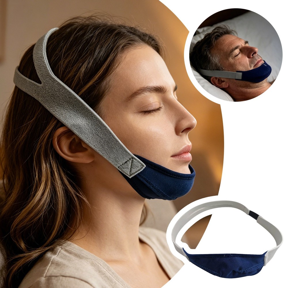 Snoring Chin Strap Comfortable Adjustable Sleep Solution for Better SleepQuality