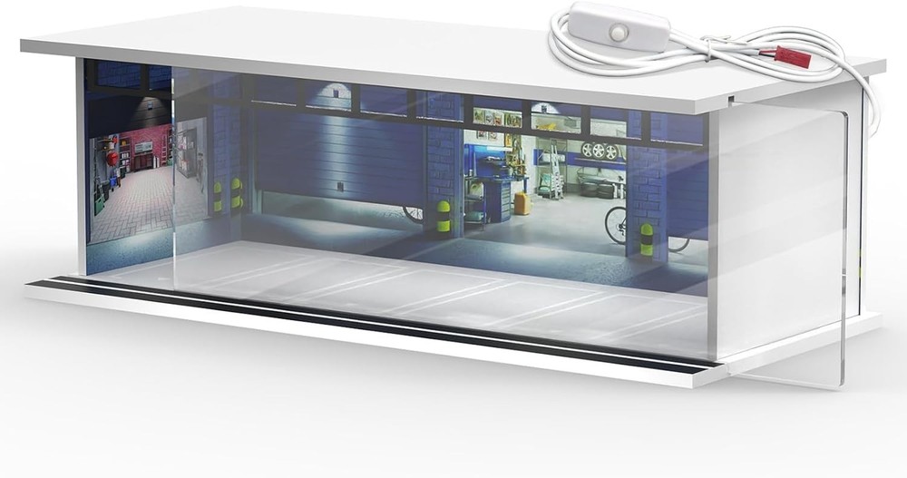 1/64 Scale Diecast Display Case for Hot Wheel Storage with LED Lights, Stacka...