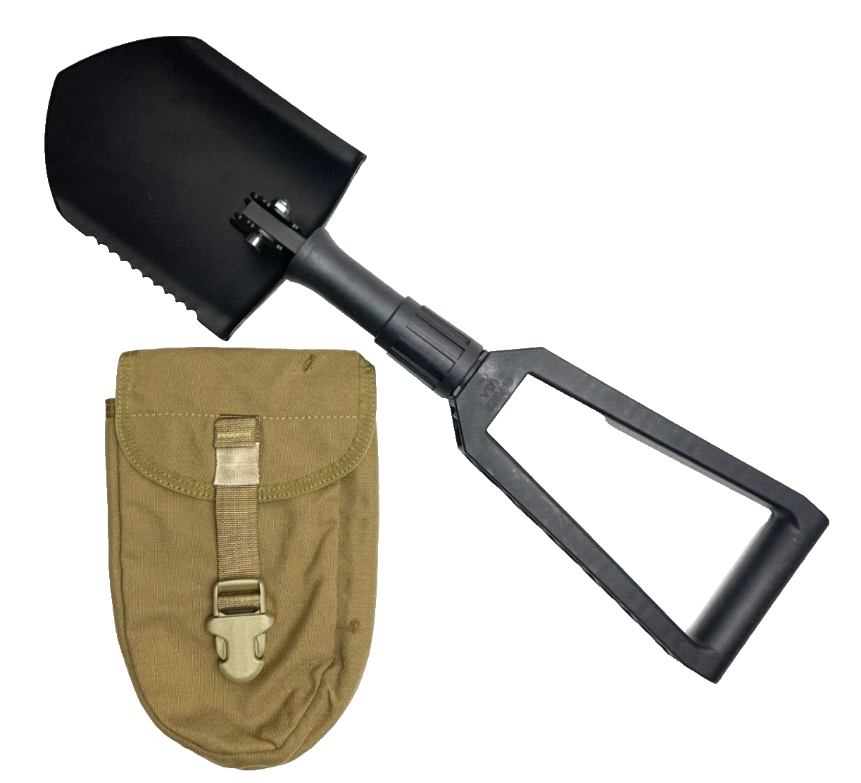 USMC Gerber 2000 MINT Entrenching E Tool Trifold Shovel w/ Pouch Coyote Marine