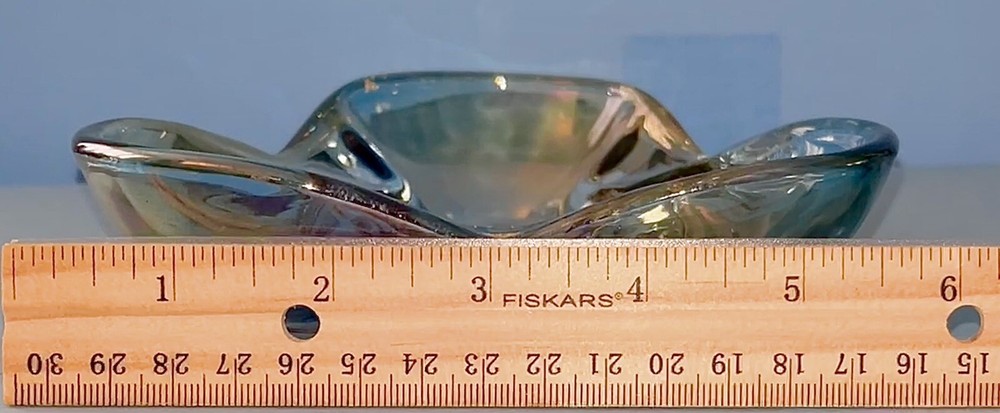 Iridescent Blue Dichromatic Glass Nut Candy Dish