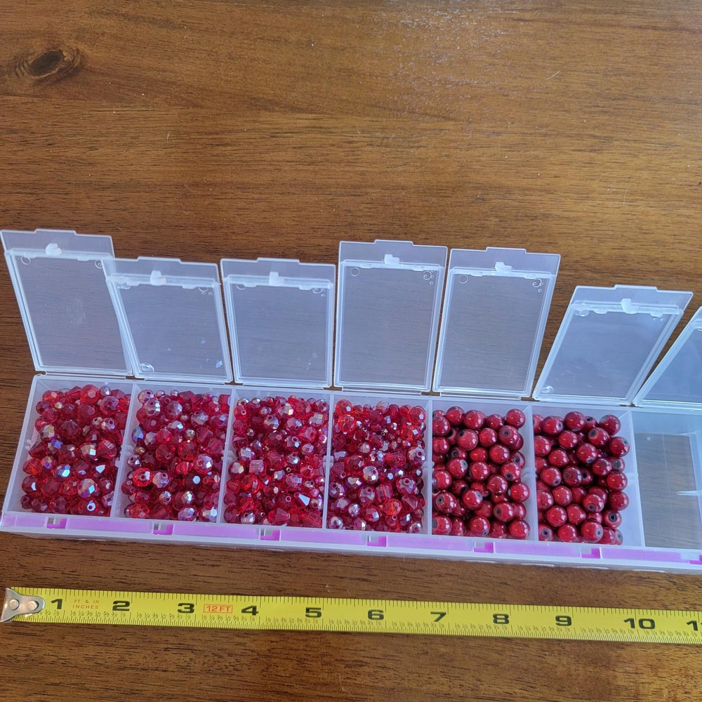 Premium Red Bead Collection in Organizer Box (SR167)