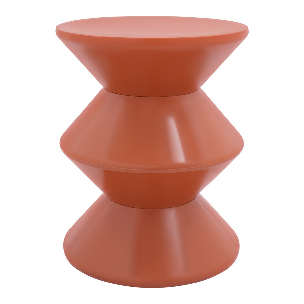 Orange Round Side Table Indoor PET End Table 36*45cm Floor-Standing Side Table