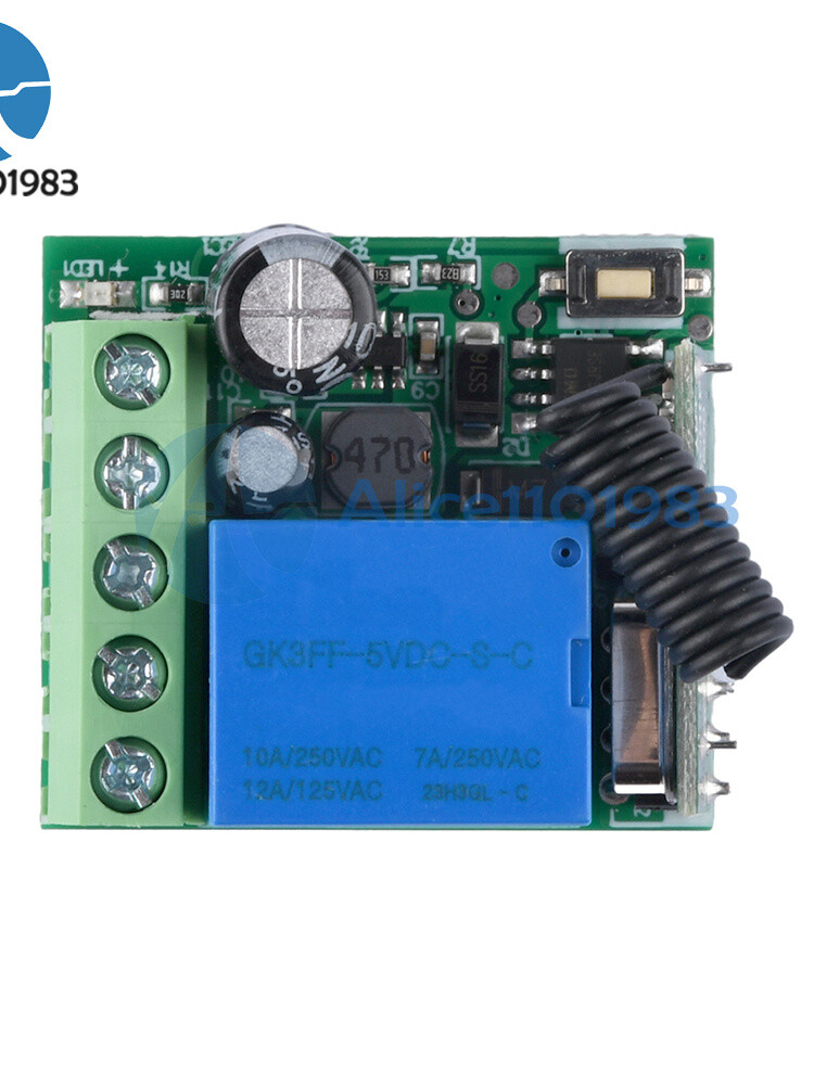 433Mhz 5-60V 1CH Universal Wireless Remote Control Switch Relay Receiver Module