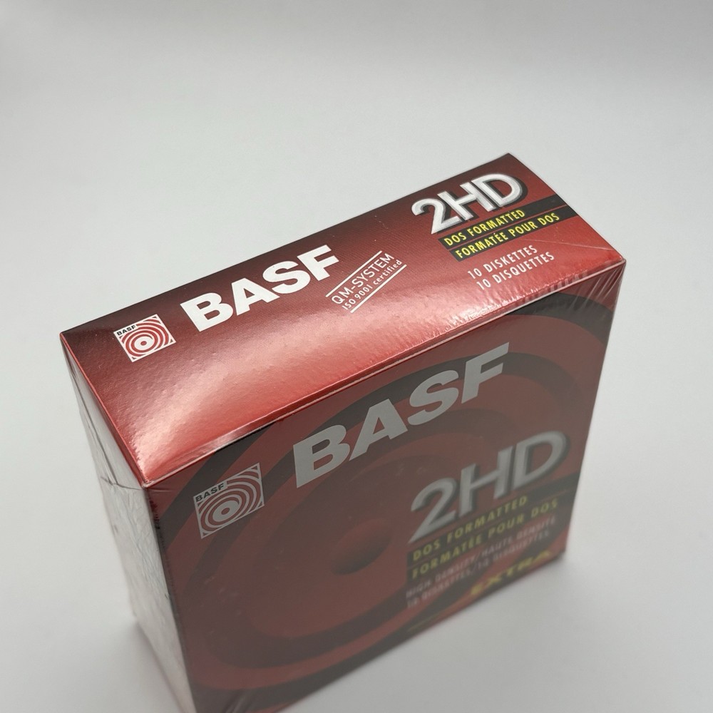 20-Pack Diskettes 3.5" BASF 2HD DOS High Density Diskettes - 2x Boxes NEW