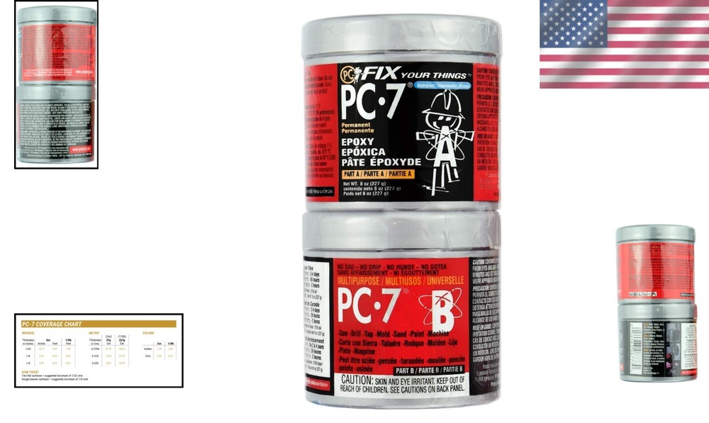Charcoal Gray PC-7 Two-Part Epoxy Paste, 1/2 lb - Maximum Bonding Strength