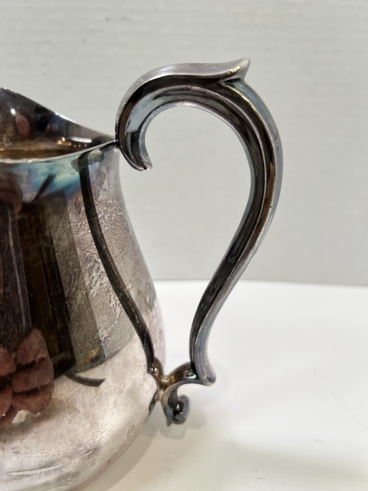 Reed & Barton 968 Silver Plate 6" Pitcher Creamer Vintage Patina Curved Handle