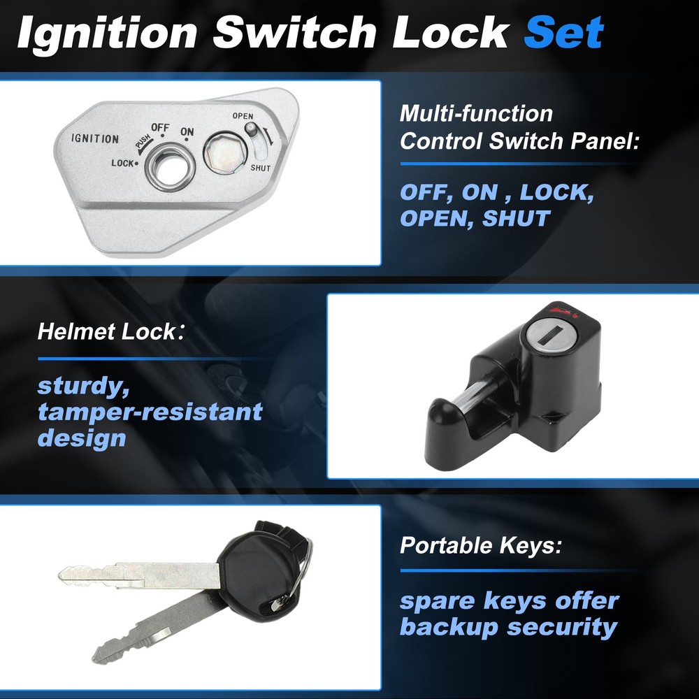 Motorcycle Ignition Key Switch Set for Hawk 250 for TBR7 Ignition Switch Lock