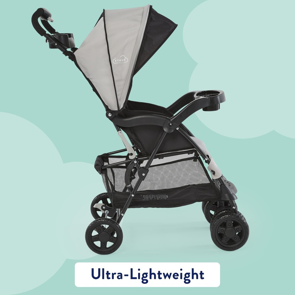 Kolcraft Cloud Plus Lightweight Easy Fold Compact Toddler Stroller 13 Lbs Grey