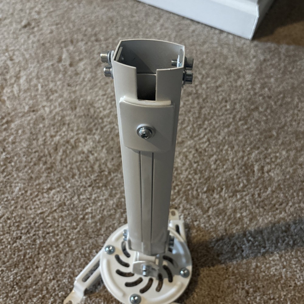 VIVO Universal Extended Ceiling Projector Mount | Height Adjustable (White)