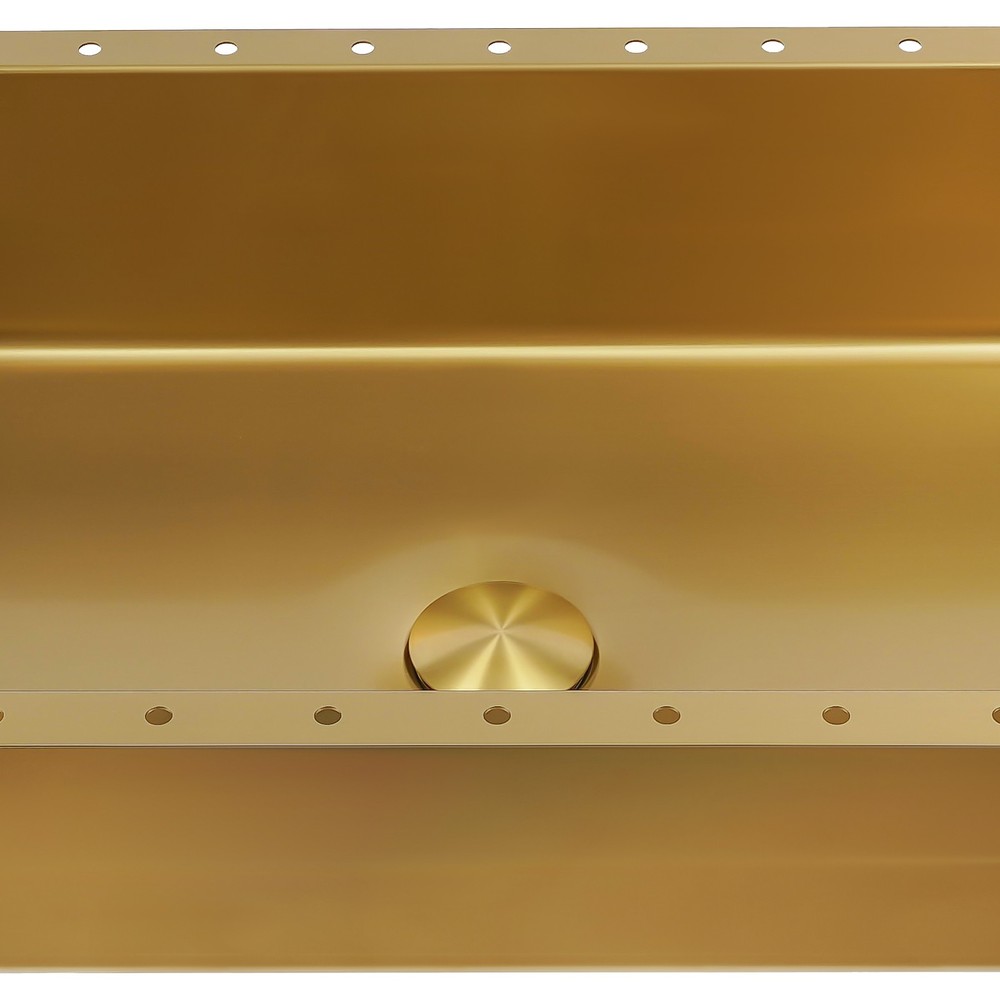 Bathroom Sink, Undermount Bathroom Wash Sink, Stainless Rectangular Sink, Golden