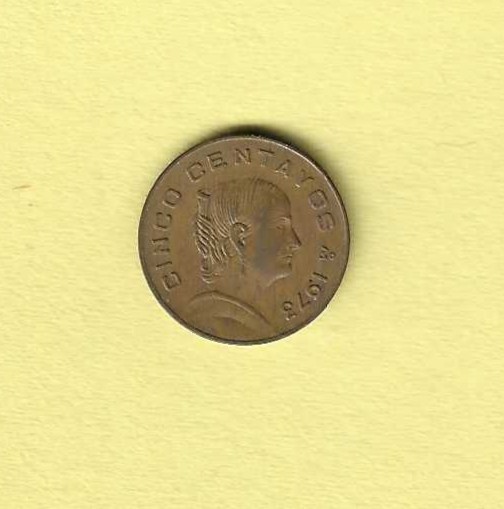 1973 Mexico Cinco (5) Centavos EF-40