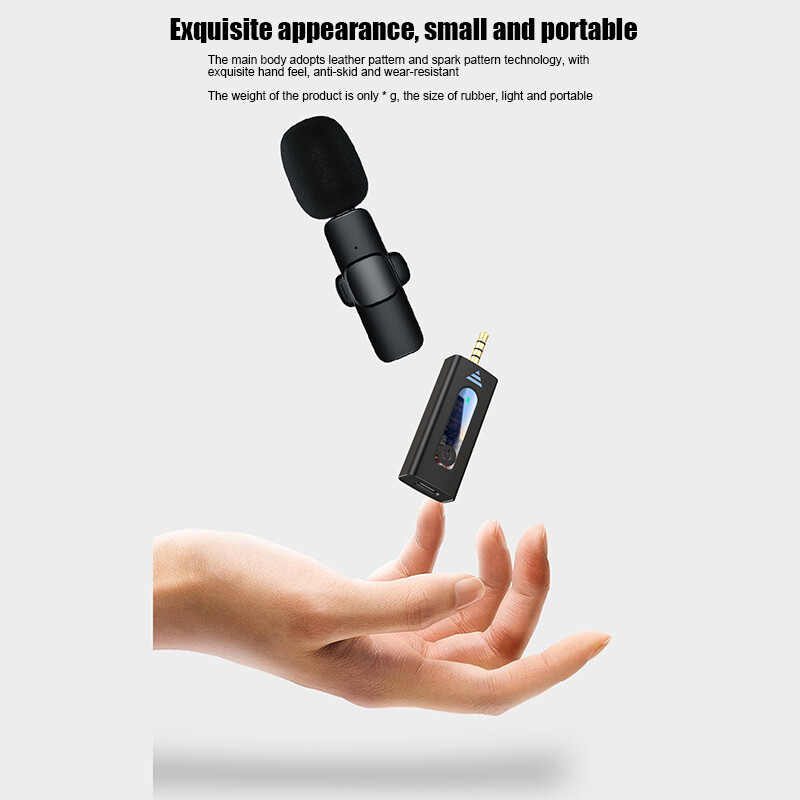 Wireless 3.5mm Lavalier Lapel Microphone Omnidirectional Condenser for Camera