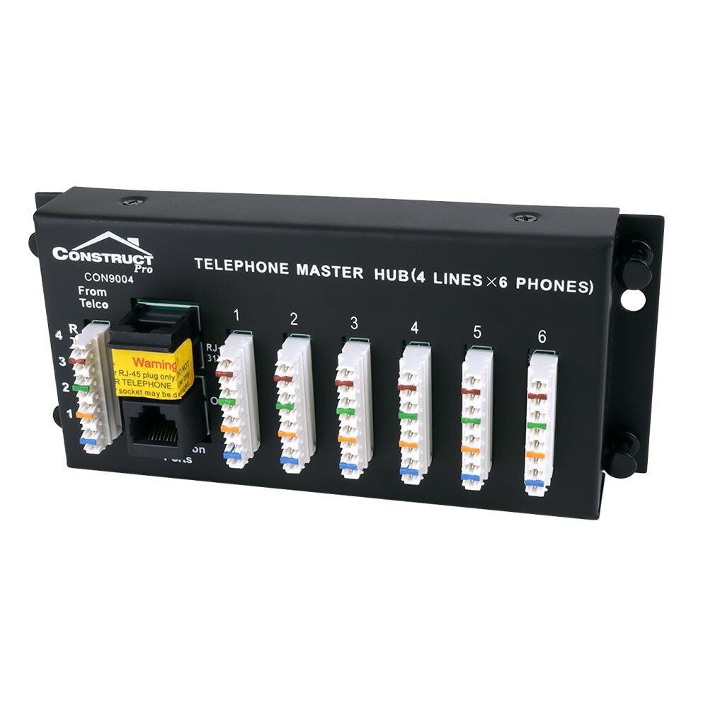 *OPEN BOX* Construct Pro CON9004 1x6 Telephone Module with RJ31 Jack (Black)