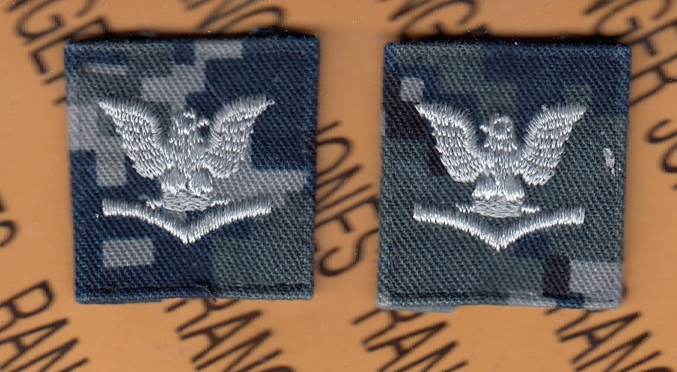 USN Navy E-4 Petty Officer 3rd Class PO3 Digital rank rate ~1.25" patch set