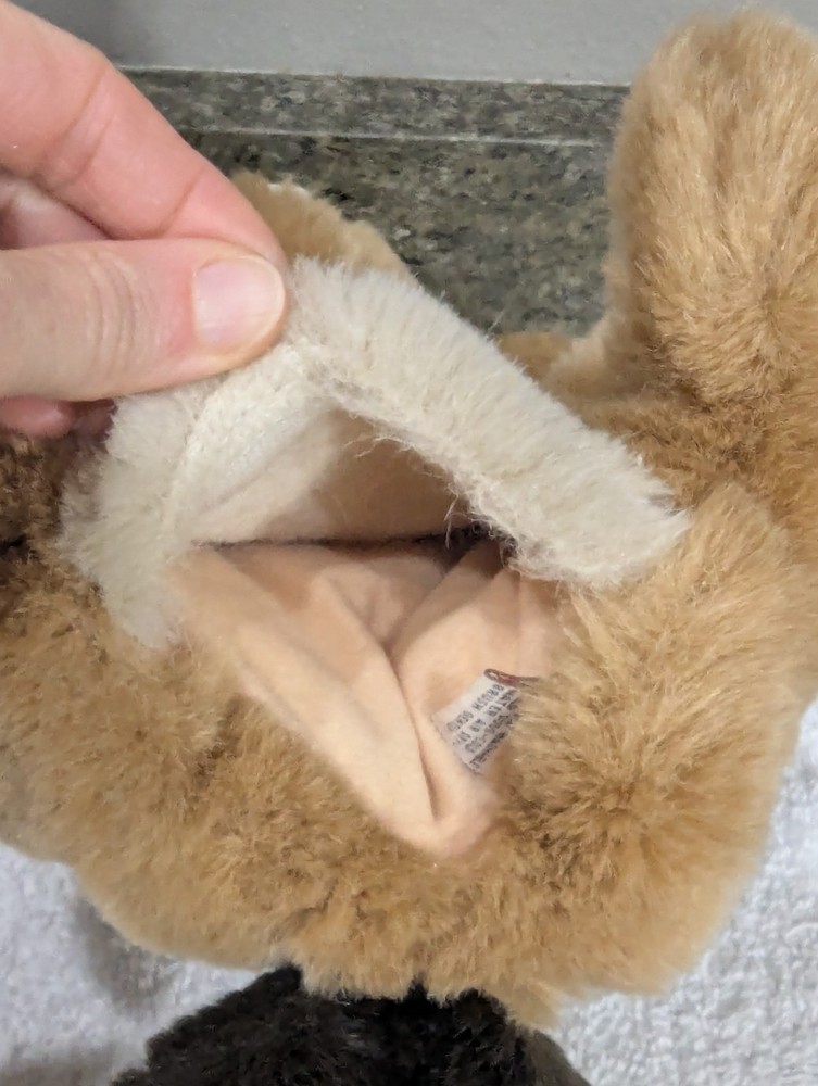 Hand Puppet Brown Beaver Plush Gund Felt Bow