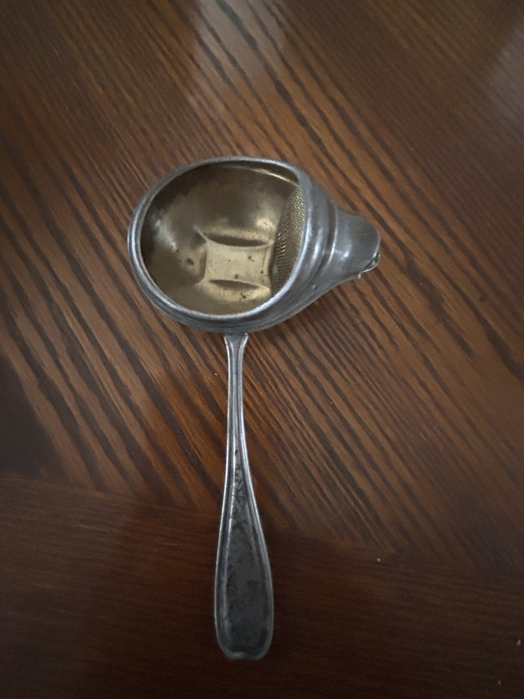 Page & Baker Antique Tea Strainer, Silverplate