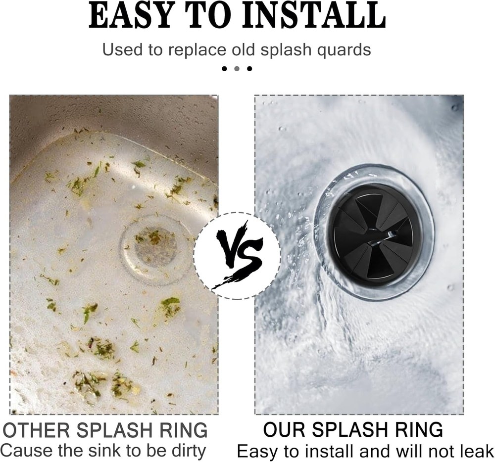 Garbage Disposal Splash Guards, 2-Pack Upgraded for InSinkErator Black 2 Pack