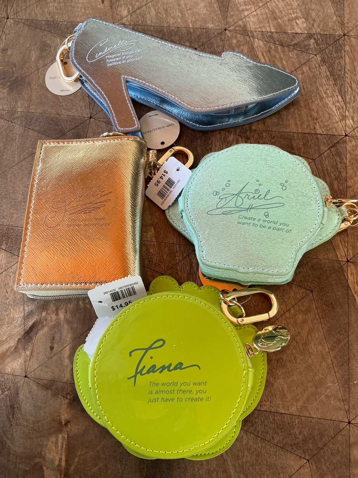 DISNEY PRINCESS COIN PURSE Belle, Tiana, Ariel & Cinderella Bath and Body Works