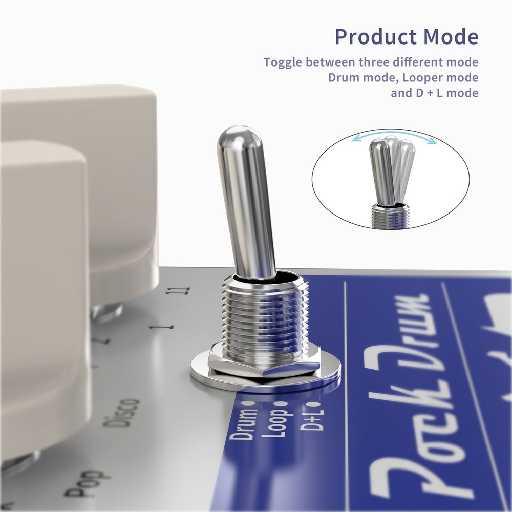 PockDrum Drum & Loop Guitar Effect Pedal 3 Modes 11 Drum Styles 11 E0W9