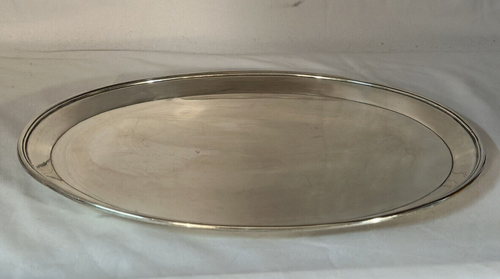 RUSSIAN SILVER OVAL PLATTER BY MIKHAIL OVCHINNIKOV