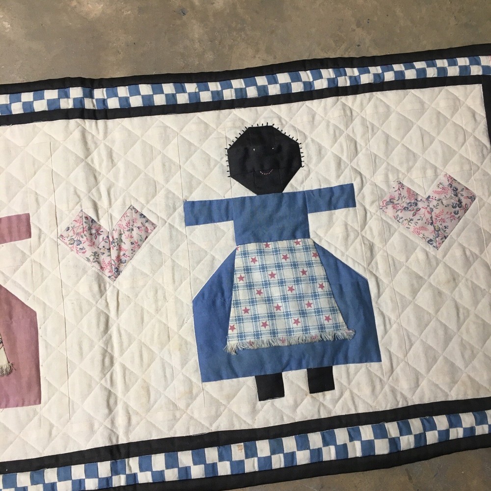Primitive Folk Art Table runner Handmade 34”x15”
