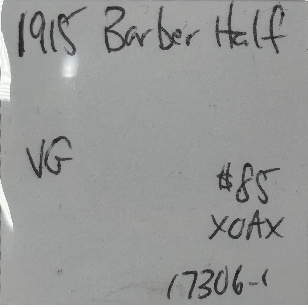 1915 BARBER HALF DOLLAR VG