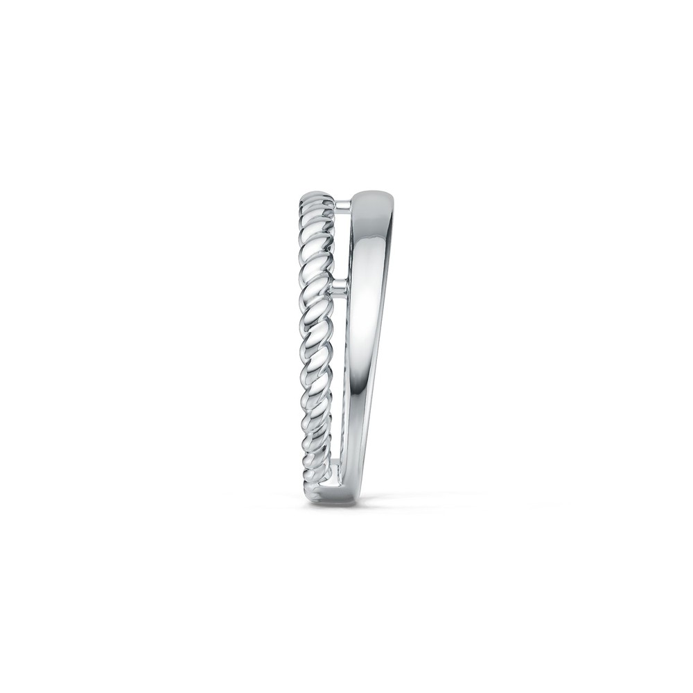 Sterling Silver Ring Double Band Twisted Rope Theme