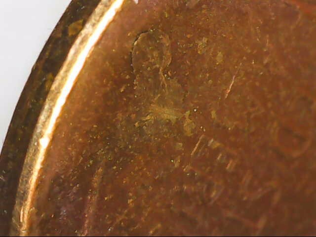 1956 D Lincoln cent retained lamination error rev.- BU RD !!