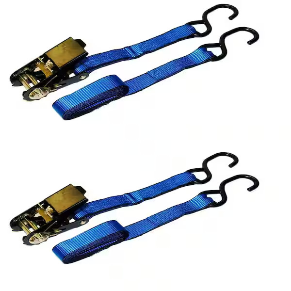 Ratchet Tie-Down Straps (2-Pack) 15 Ft. X 1 In. 1500 Lbs. Heavy Duty