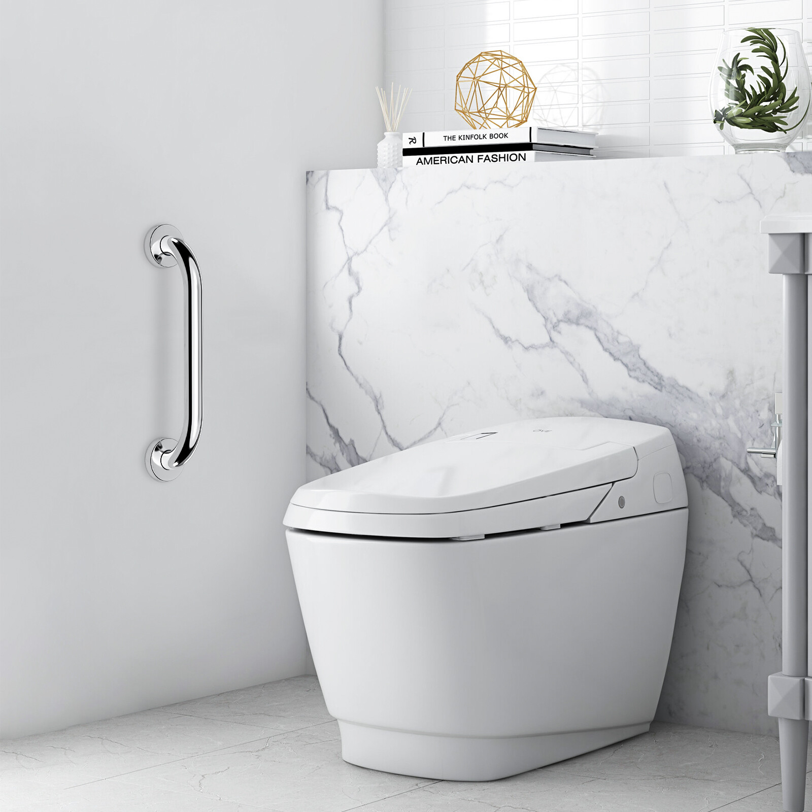 12"/16"/20" Bathroom Shower Grab Bar Safety Handle for Elderly Pregnant Handicap