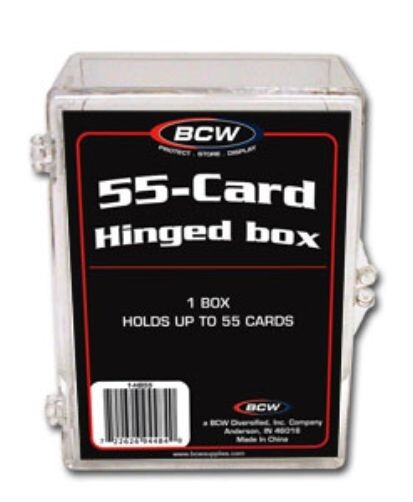 20 BCW 55 count Hinged Plastic Baseball Trading Card Boxes hinge protector box