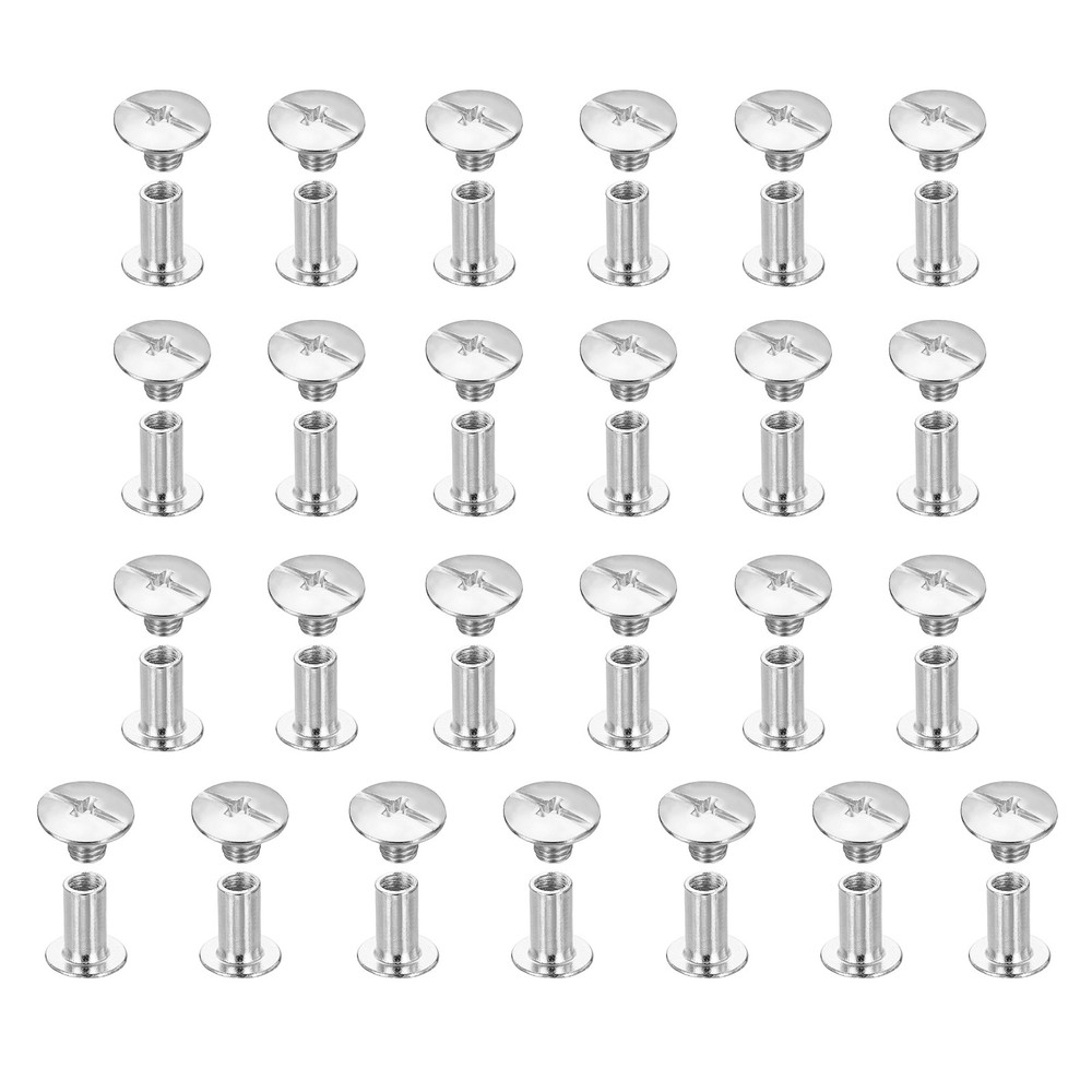 25set Phillips Chicago Screw M5x10mm Binding Post Screw, White