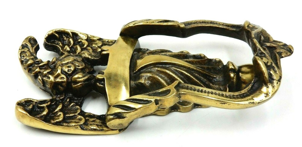 VINTAGE SOLID BRASS AMERICAN EAGLE STYLE DOOR KNOCKER (MONOGRAM-READY)