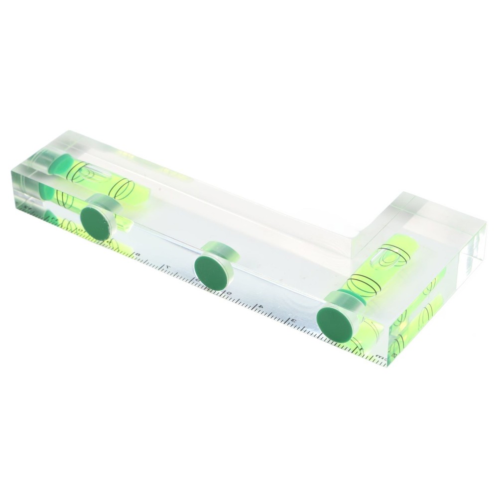 Compact Integrated Level Ruler 120mm Transparent with Magnetic Adhesion