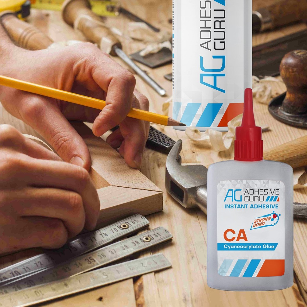 Adhesive Guru CA Glue with Activator for 4 Pack, & Kit