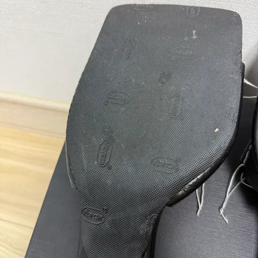 Miista Black Square Toe Mule Size 38, Repaired Sole