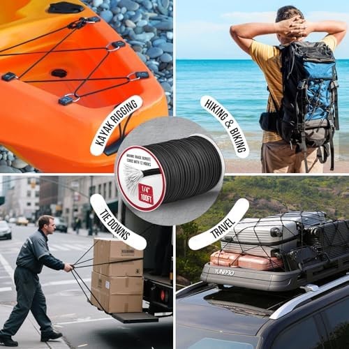 Cuerdas elásticas ajustables con ganchos resistentes, paquete de 12, color negro