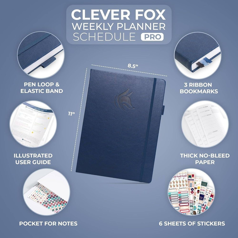 Clever Fox Hourly Planner PRO Schedule Weekly Planner A4