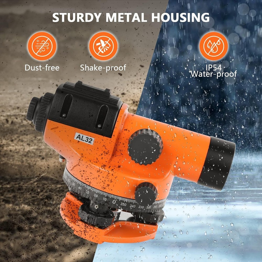 Automatic Optical Level 32X with -Leveling Magnetic Dampened Compensator and ...