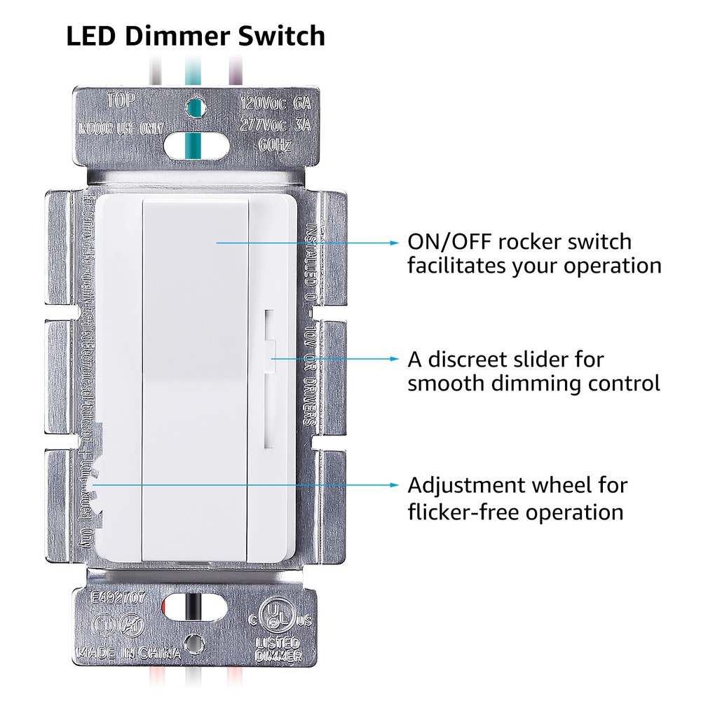 2-Pack Dimmer Switch for Led Lights, 0-10V Dimmable LED Panel Lights