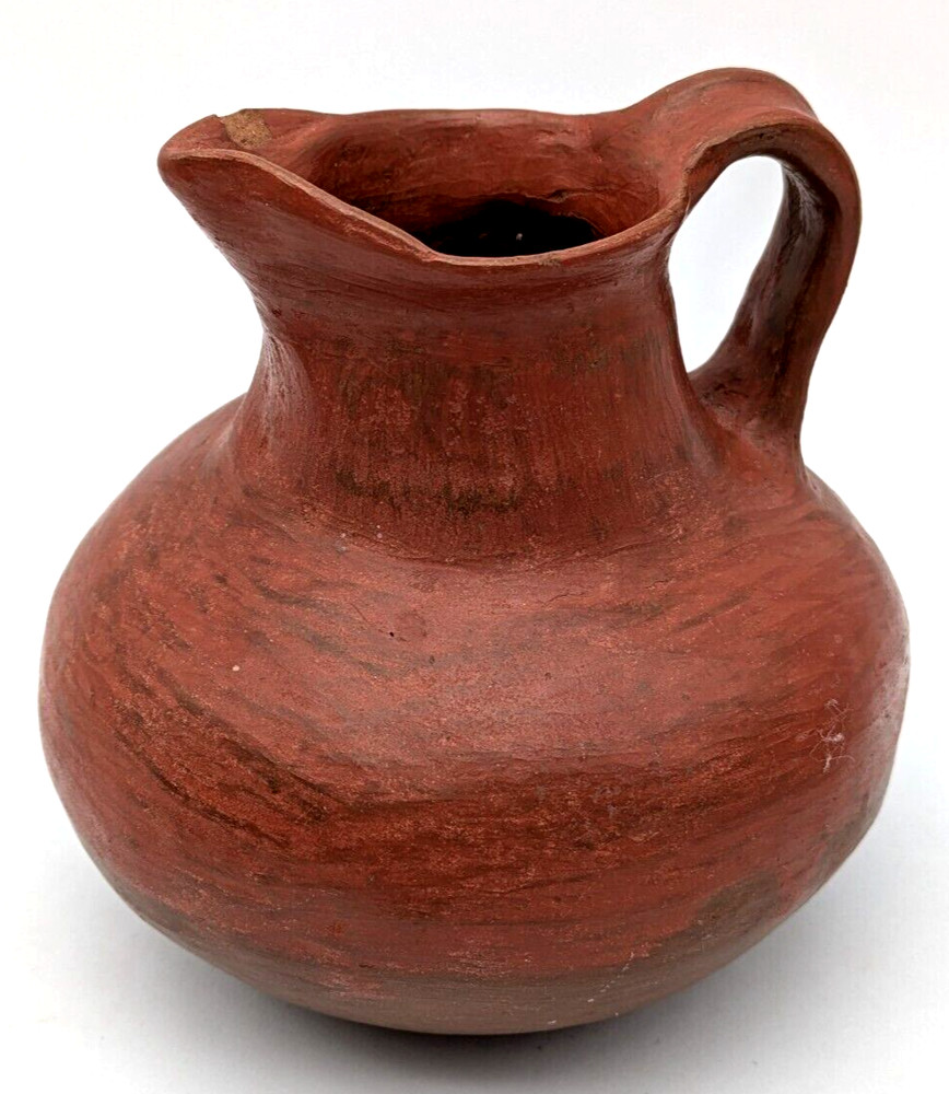 Hand Crafted Clay Art Pottery Pitcher Signed