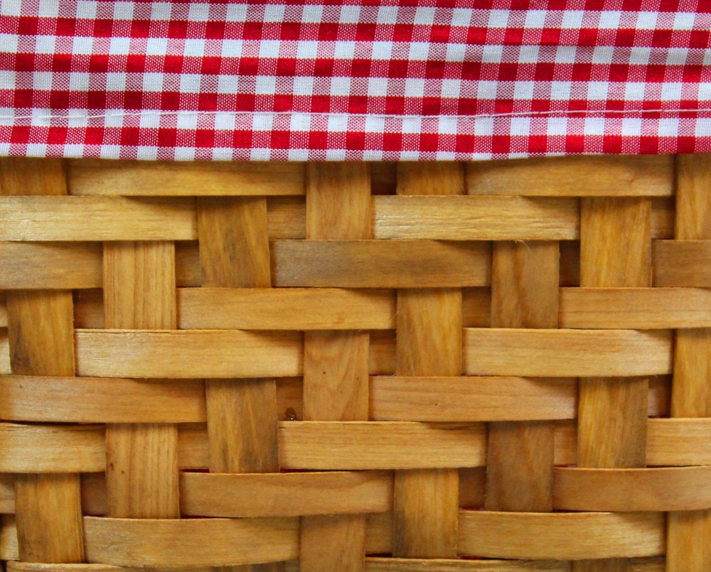 New Rectangular Basket Lined with Gingham Lining