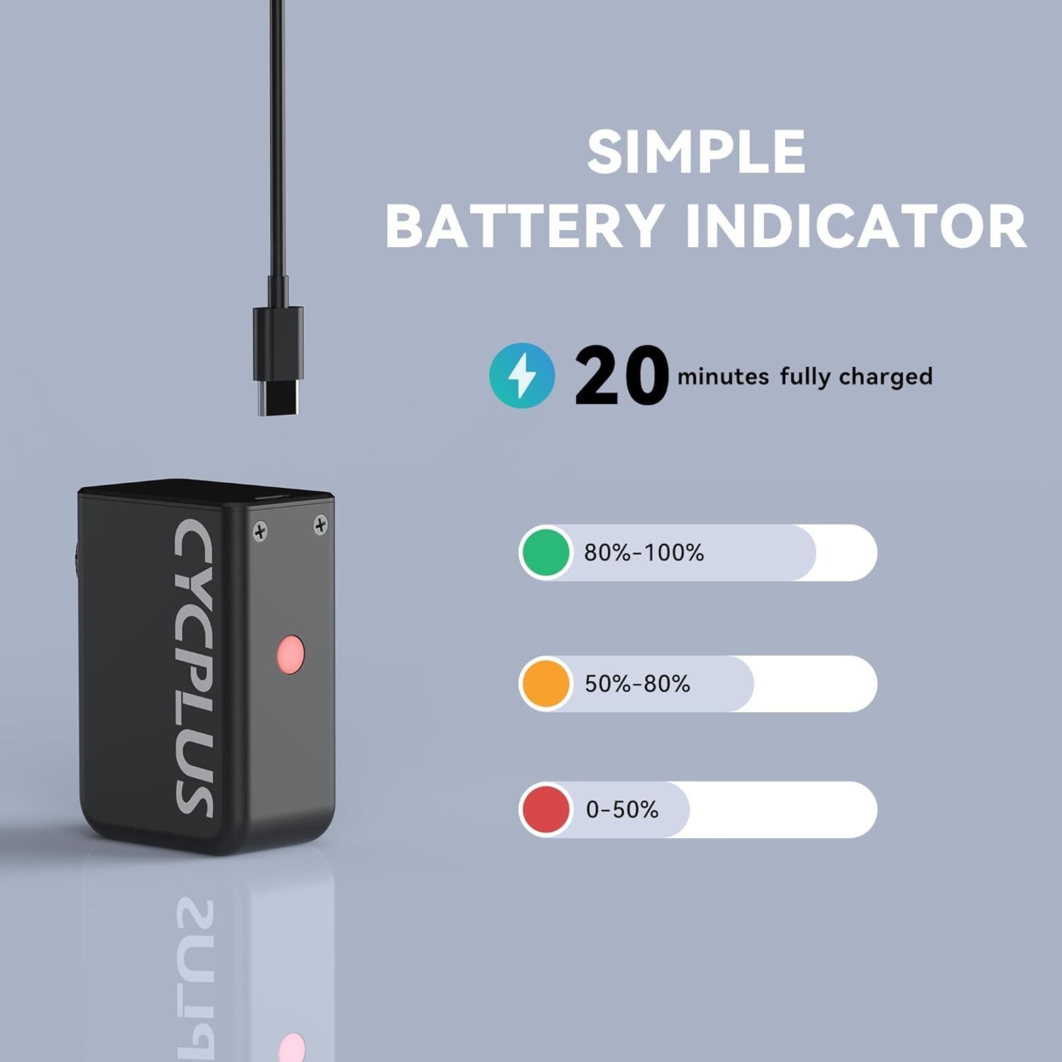 CYCPLUS AS2 Electric Bike Tire Pump 100PSI Mini Air Inflator Portable